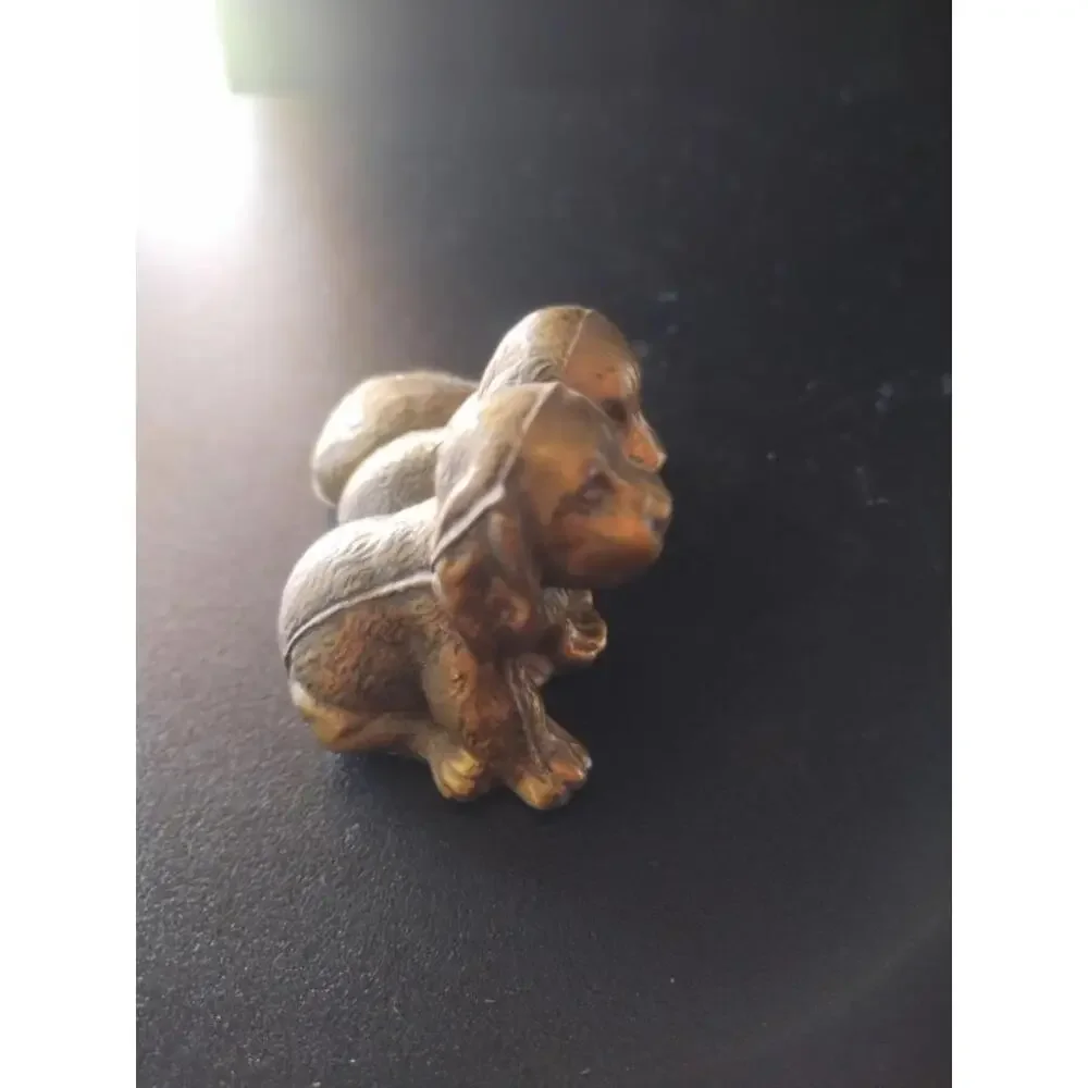 Vintage PM Craftsman Brass Puppies Paperweight Made In‎ America